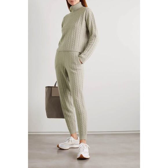 ATM Anthony Thomas Melillo Pants - ATM Women’s Cable Knit Cahsmere Wool Cozy Versatile Joggers Sz‎ M